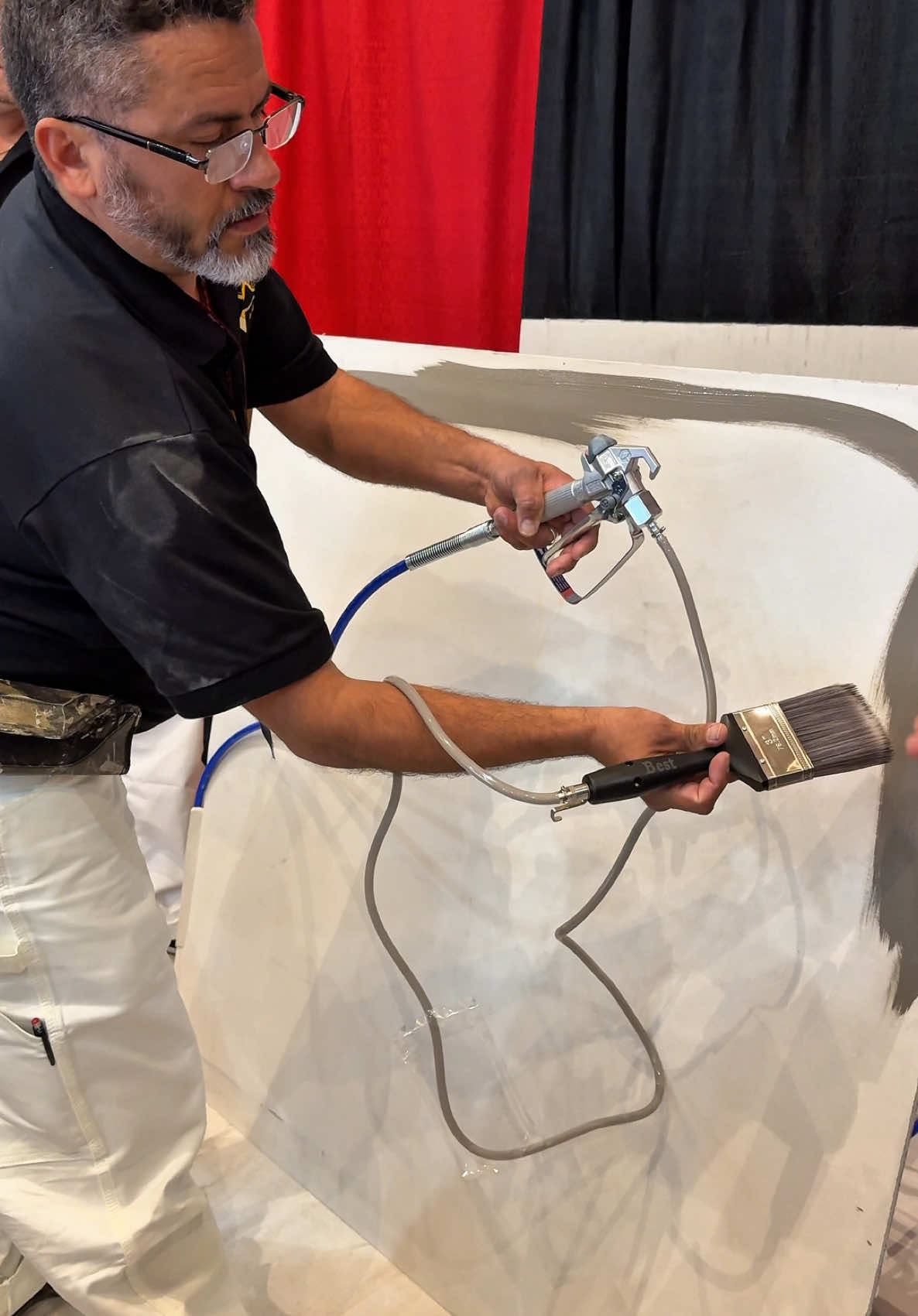 Sprayer feed paint brush. Never dip your paint brush again! Cool tool ideas. Patented designs. #paintbrush #infinitybrush #propowerbrush #cooltools #inventions #patents #innovation #pcashow #dipless 