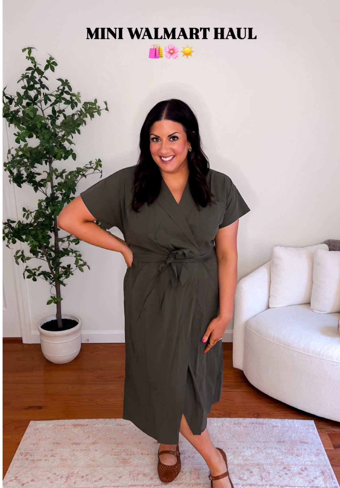 Head to my Mavely shop link in my bio to shop my mini @Walmart haul!  This wrap front dress is so flattering and I LOVE the white dress! I definitely think you can wear a normal bra with it, I just couldn’t tie it well because I was home by myself 😂 and the matching linen set is going to be a staple for me this spring and summer! @walmartfashion #walmartfashion #walmartfinds #midsizemom #midsizefashion #midsizestyle #midsize #springfashion #springstyle #affordablefashion #tryonhaul #matchingset  | mom outfit, cool mom, midsize mom, affordable fashion, midsize, midsize mom, spring fashion, spring style, matching sets