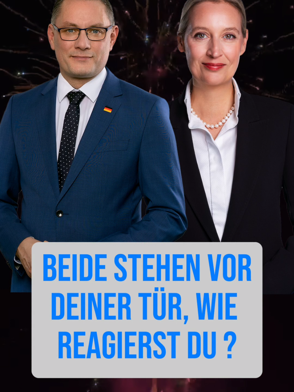 Frau #aliceweidel und Herr #Chrupalla stehen vor deiner Tür, wie würdest du reagieren ?  #Politik #aliceweidel #afd #deutschland #Chrupalla #PolitikaufTikTok 