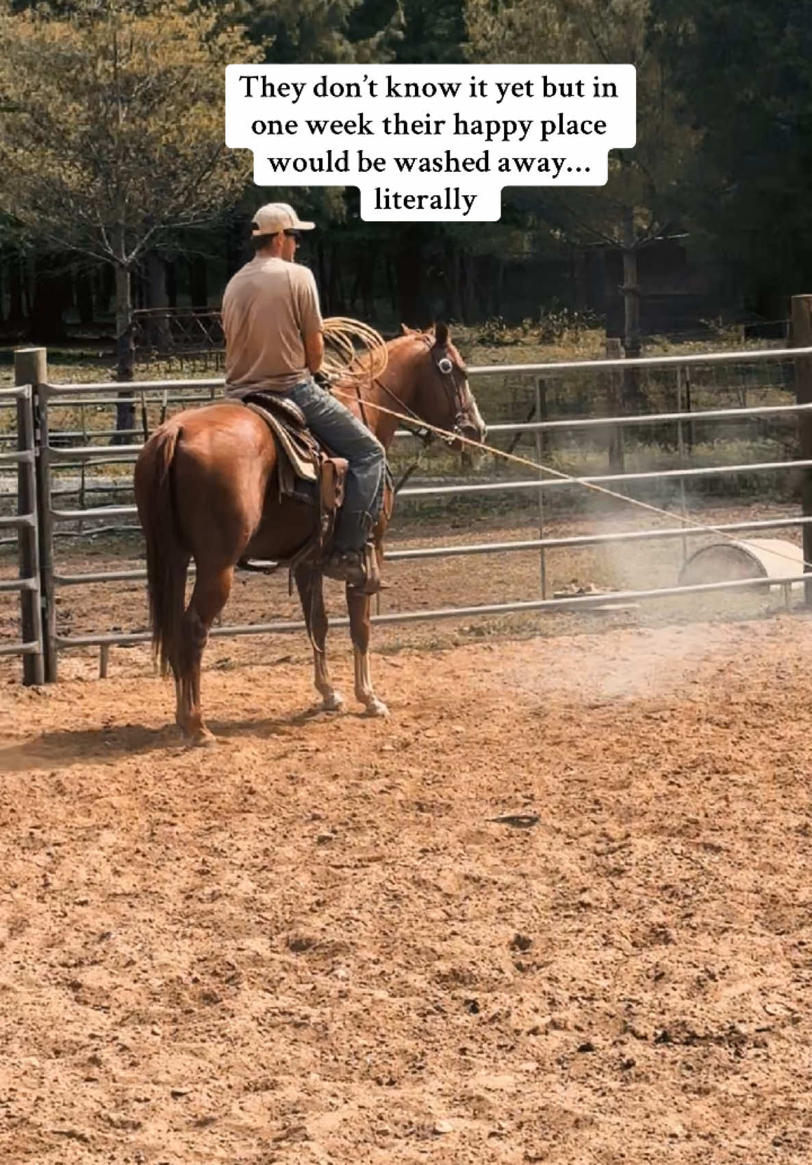 Before this was a trend I’d look back at the videos and photos from that specific weekend. We had so much fun, our out of state friends finally got to come over and enjoy our arena with us and then the next weekend it was gone. I’m so thankful for that time we had! #arena #flood #hurricane #horses #farm #recovering 