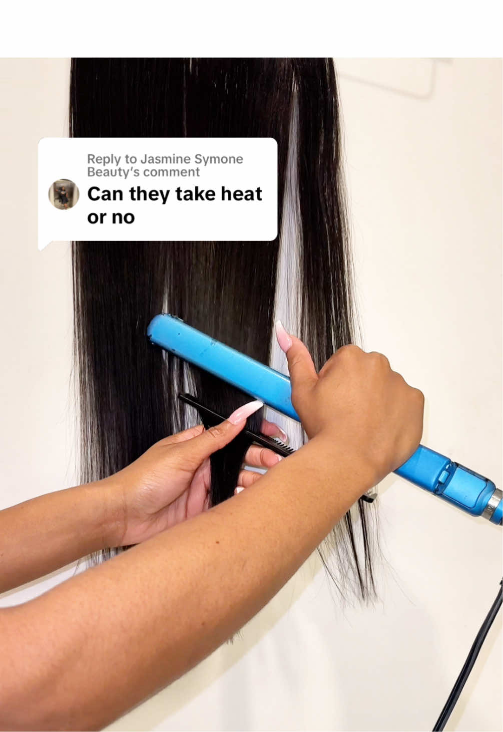 Replying to @Jasmine Symone Beauty Heat test on Luvme Silky Straight clip ins … I say yes! They def can take heat girlie! 🫶🏾 @Luvmehair  #luvmeforyou #luvme #luvmehair #TikTokShop #tiktokmademebuylt #luvmeclipin #clipinfornaturalhair #invisibleclipins #springtok #tiktokshopspringglowup #shopwomenowned 