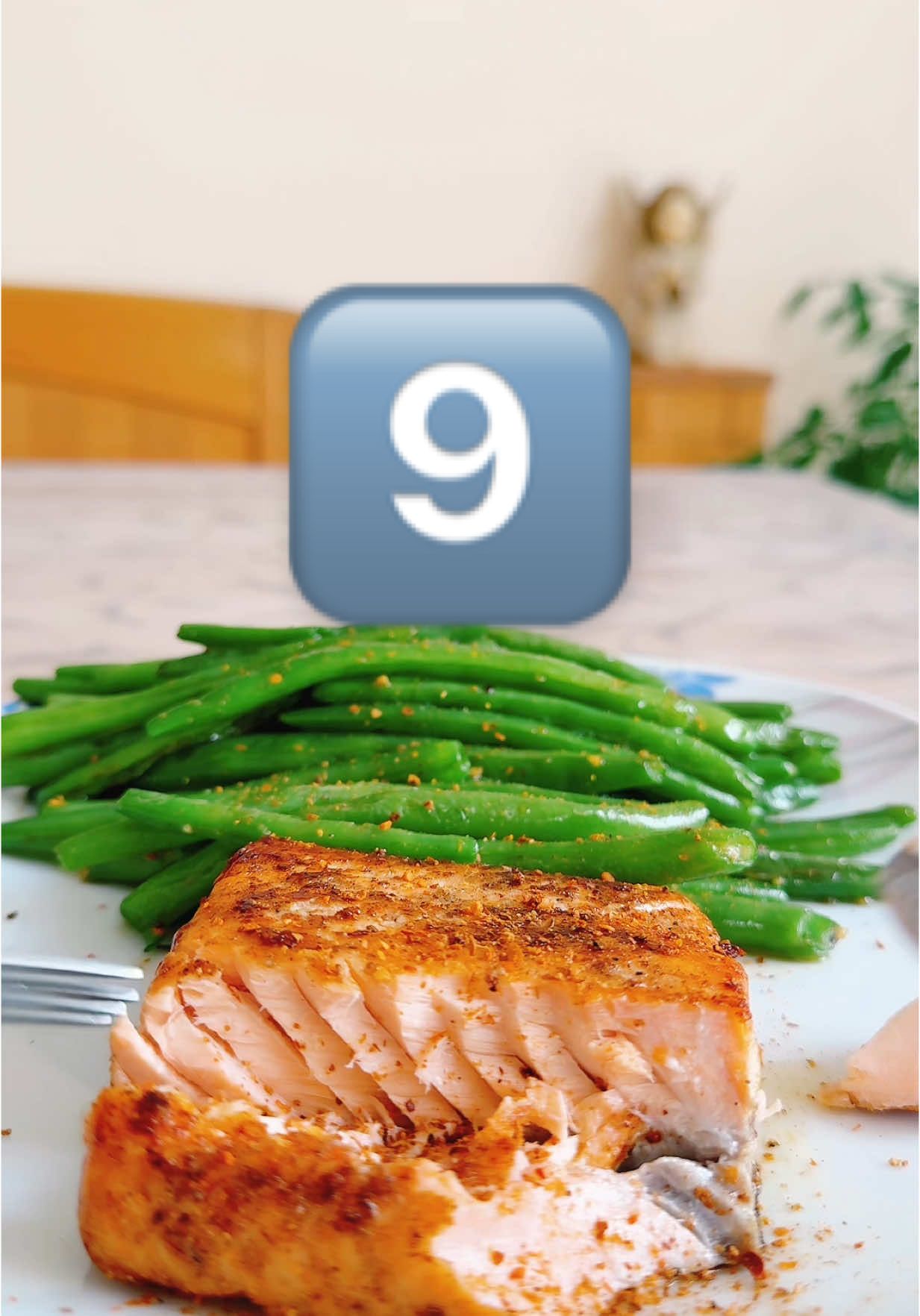 Hari ke 9 #menu #puasa40hari  #salmon #buncis #menusehat 