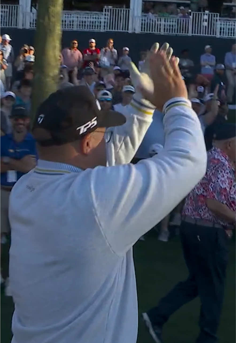 One of the golf shots of all-time from Trent 👏  #golf #PGATOUR #highlights #barstoolsports #hype 