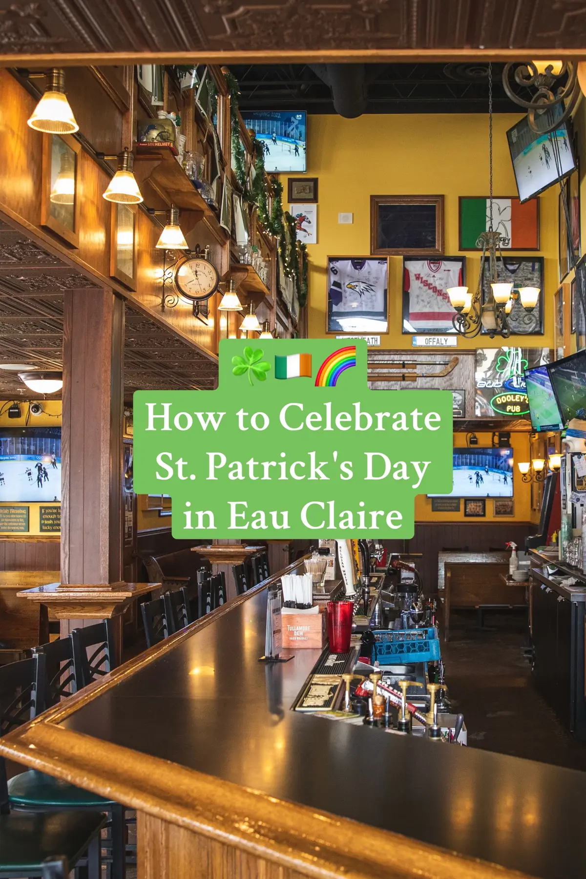 Grab your green and get ready for pints, Reubens & shenanigans in Eau Claire, Wisconsin! #captureec #eauclairewi #eauclaire #wisconsin  #visiteauclaire   #travel #spring #wisco #midwest #uwec #stpatricksday #stpaddysday 