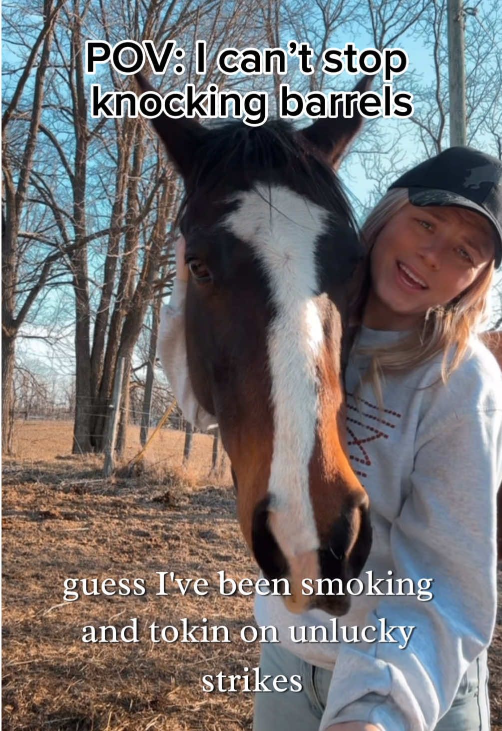 Unlucky strikes 😮‍💨😪 #fyp #western #rodeo #barrelracer #horse #country #horses #horses 