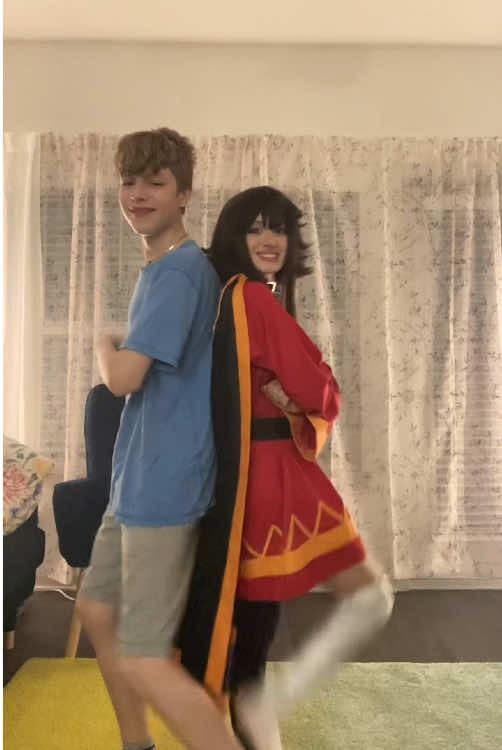 I made him learn this dance in less then 5 minutes.. #megumin #meguminexplosion #megumincosplay #konosuba #fyp #meguminkonosuba #konosubamegumin #konosubacosplay #konosubarashiisekai 