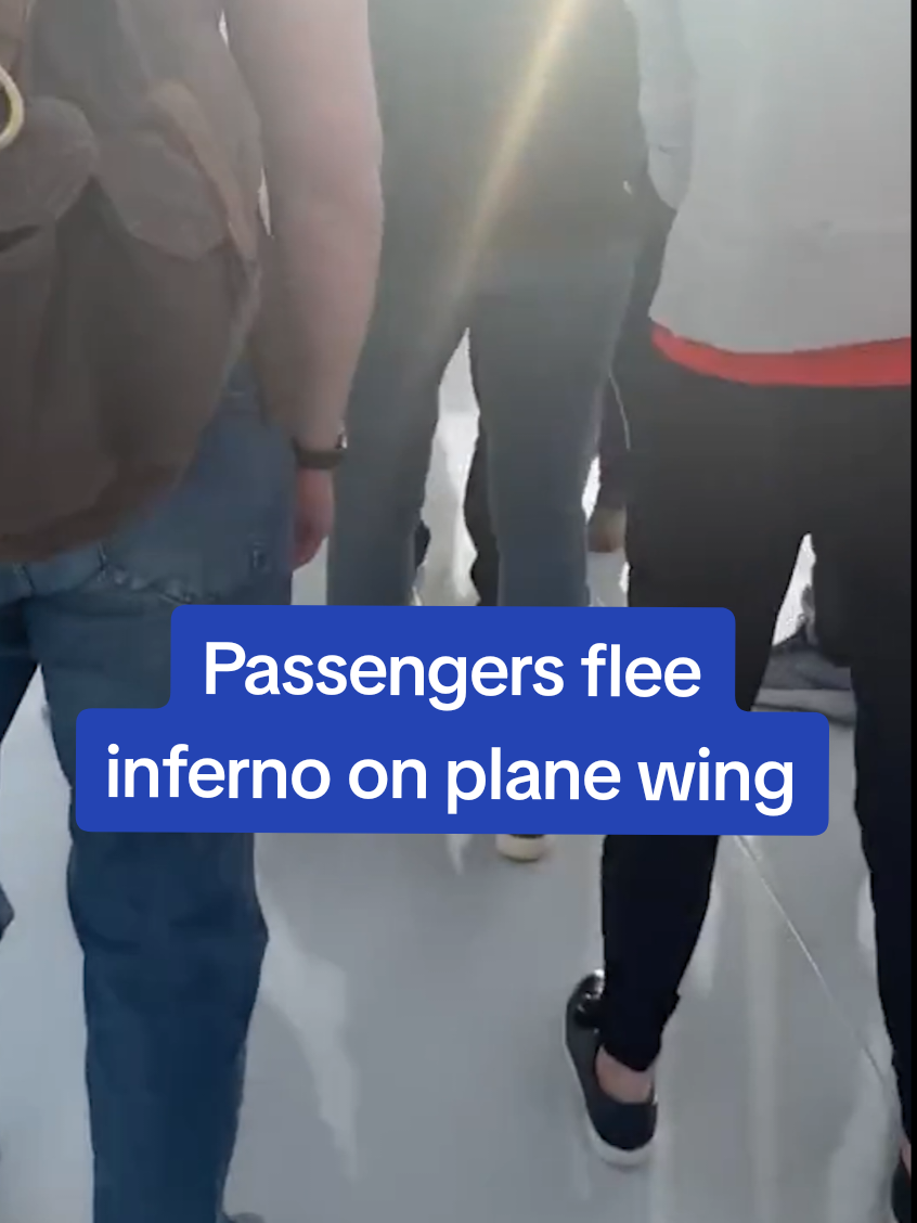 This is the moment passengers were filmed fleeing flight AA 1006 after it was forced to make an emergency landing.  This is a developing story, follow DailyMail.com for more. #plane #emergeny #fire #news #fyp #denver 