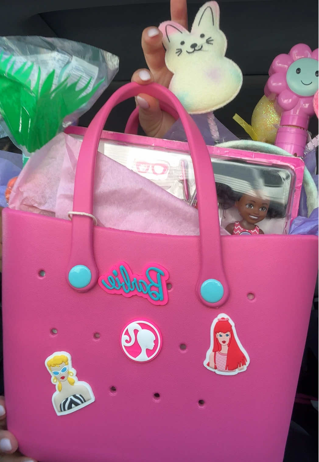 This bag makes the perfect Easter basket. My daughter is obsessed with this bag.                        #viralbag #viral #gift #toddlersoftiktok #barbie #creatorsearchinsights #easter 