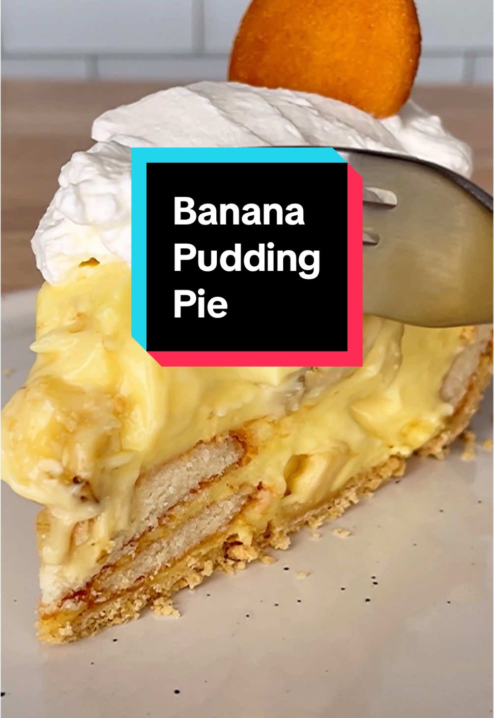 Fluffy Banana Pudding Pie Recipe ⁣ 2 (3.4 ounce boxes) instant vanilla or banana pudding mix⁣ 1 ¾ cups whole milk⁣ 1 cup heavy cream⁣ 2 medium ripe bananas, sliced⁣ 10 Nilla wafers⁣ 1 (9-inch) graham cracker or Nilla wafer crust⁣ For the Topping, optional⁣ 1 cup heavy cream⁣ 2 tablespoons powdered sugar⁣ 1 teaspoon vanilla extract⁣ ⁣ For the Filling⁣ Whisk together instant vanilla pudding mix with milk until smooth. Scrape bottom of bowl and stir. Add heavy cream. Whip with an electric mixer on high speed until light and fluffy, about 45 seconds.⁣ ⁣ Stir in banana slices and nilla wafers. Spread filling into the graham cracker crust. If any banana slices are visible, spread a little filling over them to prevent browning. Chill pie for four hours.⁣ ⁣ For the Topping⁣ Combine heavy cream with powdered sugar, and vanilla extract in a medium bowl. Whip until stiff peaks form, about two minutes on high speed. Spread whipped cream over the pie.⁣ ⁣ Store pie in the refrigerator for up to four days.⁣ #pie #nobakedessert #EasyRecipe #bananapudding 