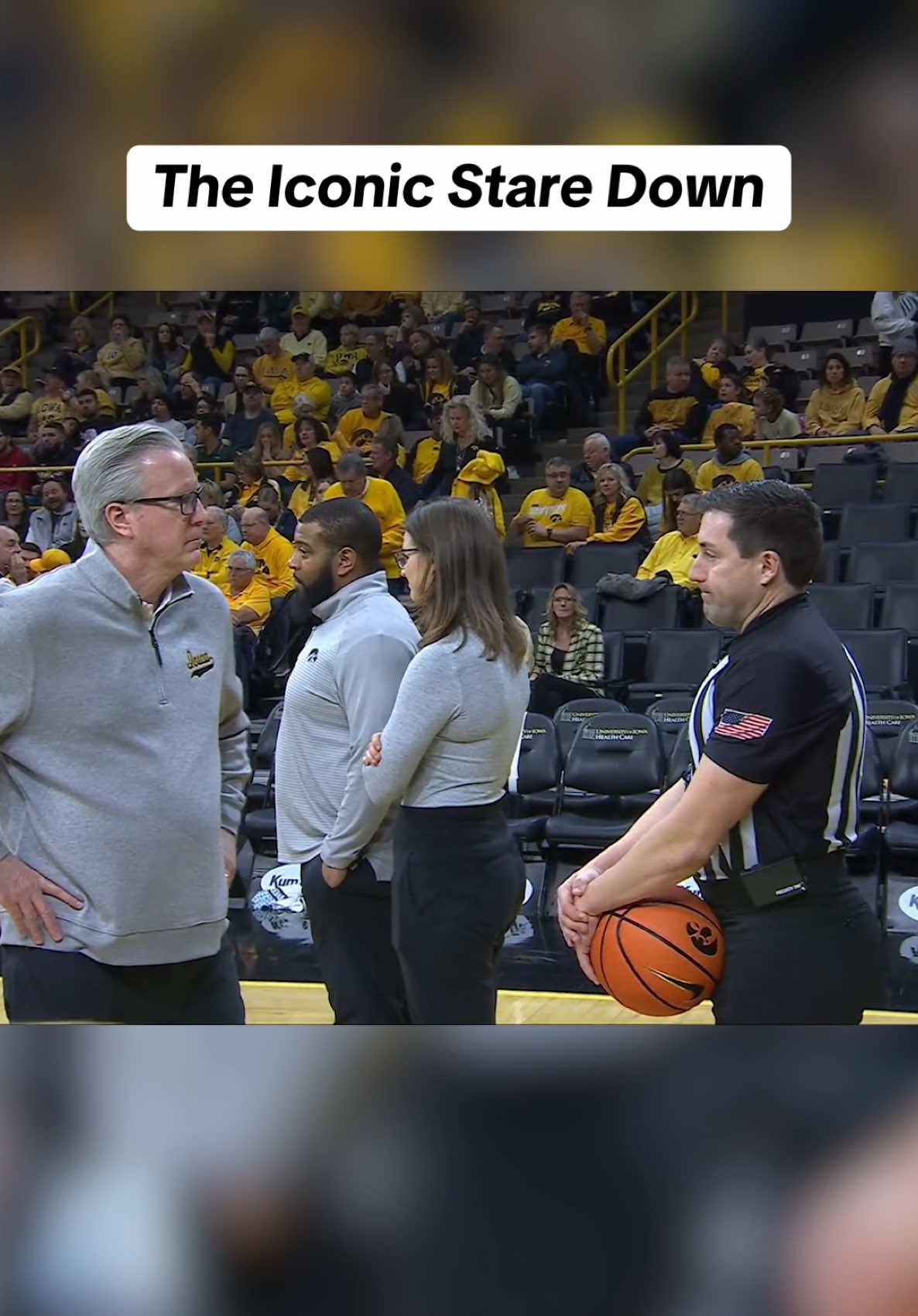 Never forget this moment 🙌 #FranMcCaffery #Iowa #MichiganState #staredown #basketball #collegebasketball via ESPN 