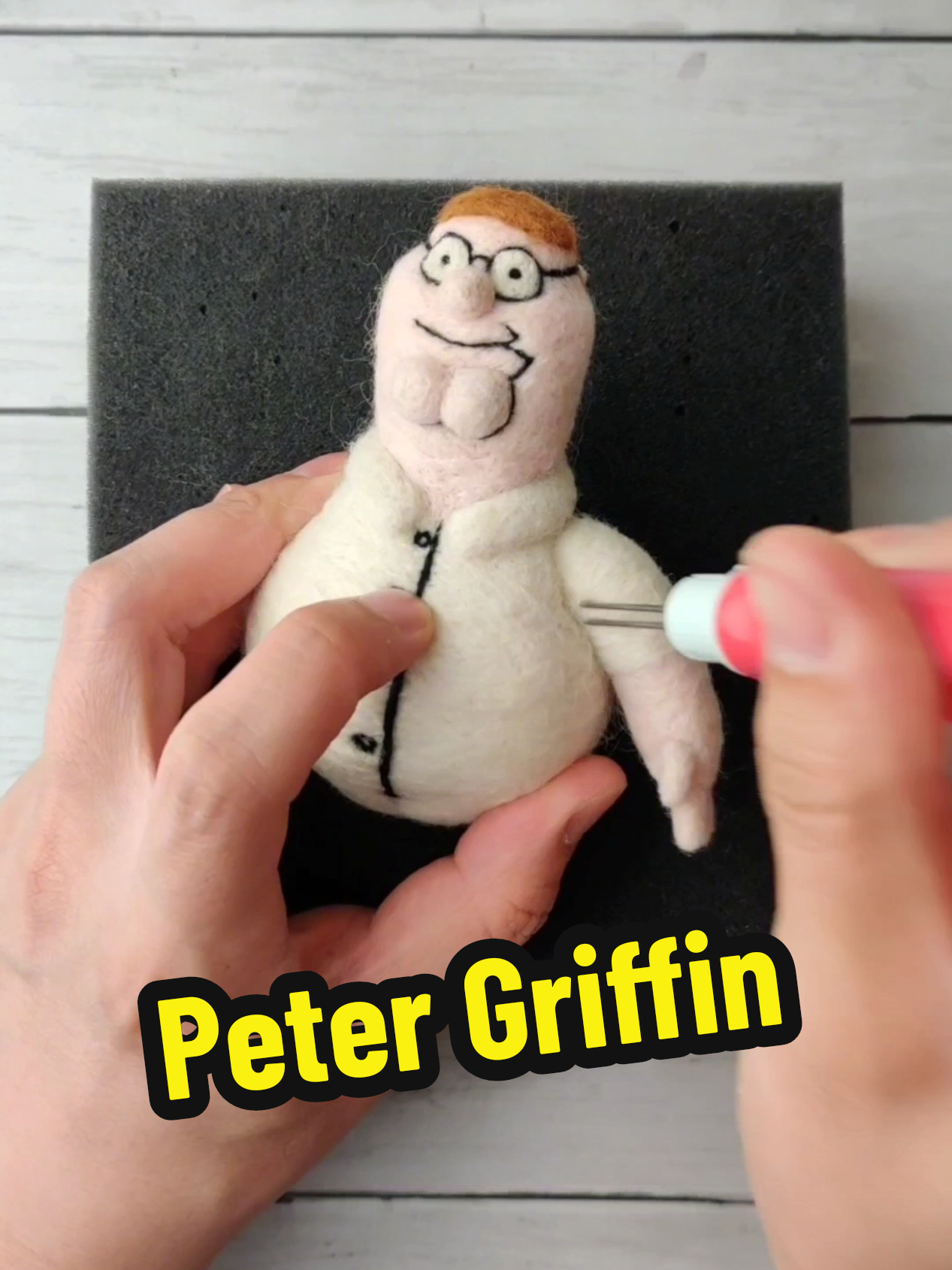 Peter Griffin Satisfying Needlefelt Art #trending #familyguy #art #fyp #needlefelting #crafts #DIY 