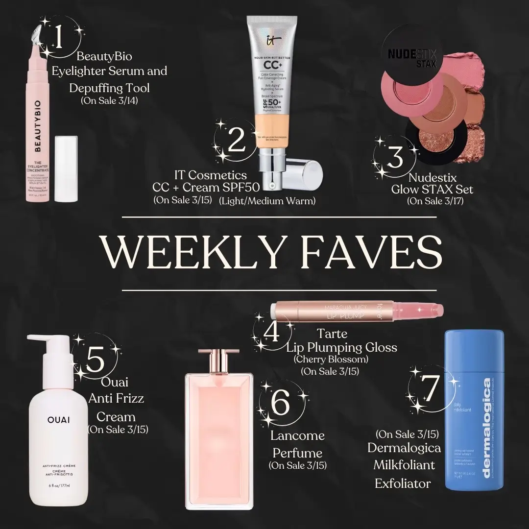 Weekly Favorites - Part 3 ft the @ultabeauty 21 Days of Beauty Event happening now until 3/27. Everything I’m covering here is part of their Daily Beauty Steals & new Weekly Steals at 50% off!! The perfect time to try that something new you’ve been eyeing. Products I’m loving at the moment & on sale this week from 3/14-3/20 listed below #ulta #ultabeauty #liketkit #LTKBeauty #LTKSaleAlert #ltksalealert  3/14 steal: @beautybio Eyelighter Concentrate Serum & Depuffing Tool  3/15 steals: @dermalogica Milkfoliant Exfoliator  @tartecosmetics Maracuja Lip plump shade Cherry blossom  @itcosmetics CC+ shade light medium @theouai Anti Frizz Creme @lancomeofficial Idôle Now Eau De Parfum 3/17 steal: @nudestix STAX sunkissed glow set