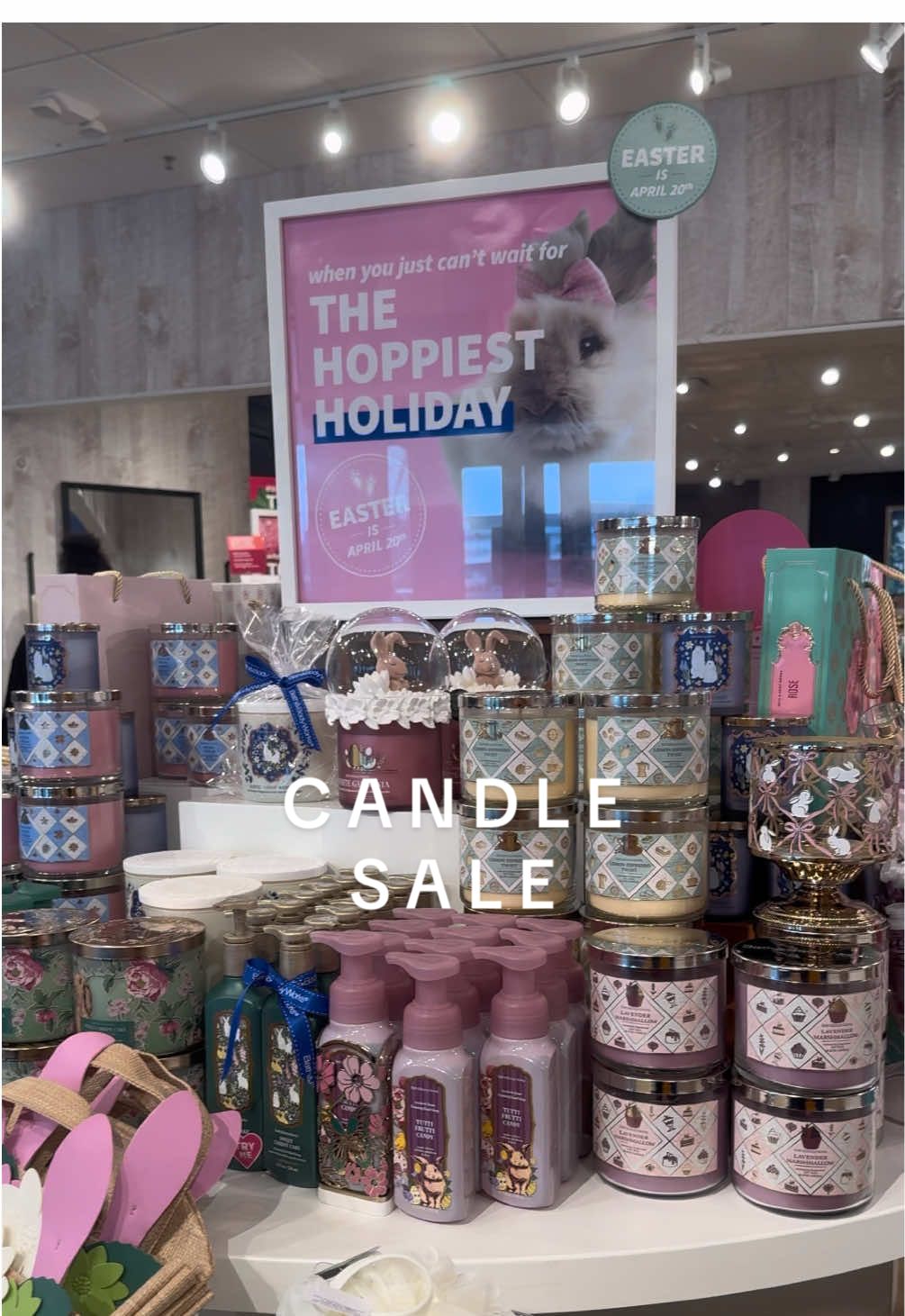 so happy i waited!!! plus i had a 25% off coupon 😎  #bathandbodyworks#bathandbody#bathandbodyworkshaul#candles#candlesale#easter#spring#shopping#shopwithme#new#springdecor#bows 