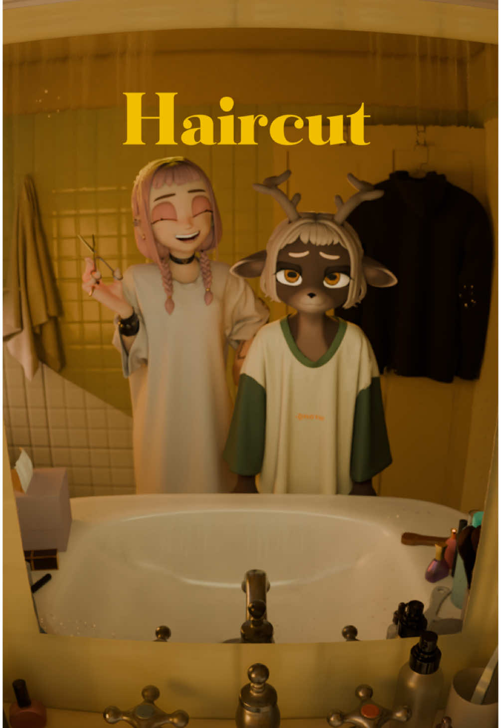 Haircut - Original Short Animation #3danimation #blender #anime