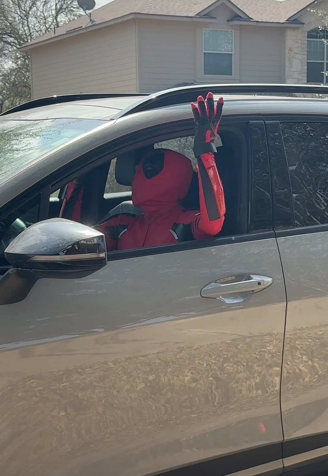 Lady Deadpool does not like his driving!!! @ithinkyoushouldreels #lady #deadpool #funny #what #haha #fypシ #viral 