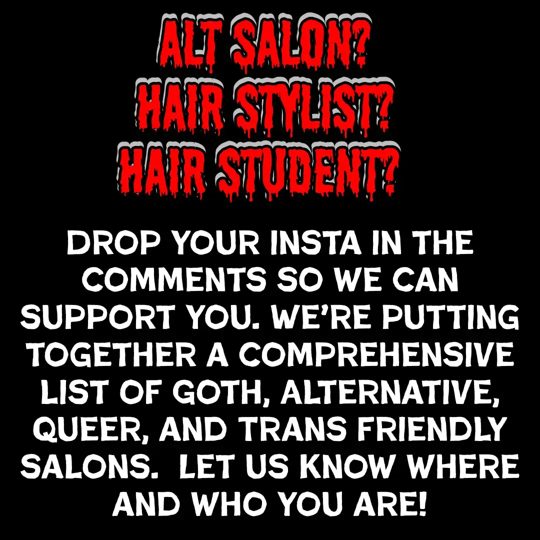 Where are you?! Let's be friends! Tag your favorite stylists and salons! 🖤🤘🏻 #Hair #HairStylist #Balayage #Highlights #Blondes #LasVegas #Vegas #Goth #Alt #AltHair #Punk #PunkRock #PurpleHair #Pinkhair #GreenHair #SilverHair #RedHair #BlueHair #NeonHair #RainbowHair #TransPride #PulpRiot #Pravana #Redken #Nails #AltNails #Lashes #Waxing #Brows #Eyebrows 