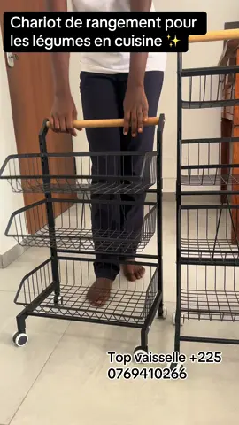 Chariot de rangement pour légumes en cuisine  #vaisselle #ustensilescuisine #rangement #cotedivoire🇨🇮 