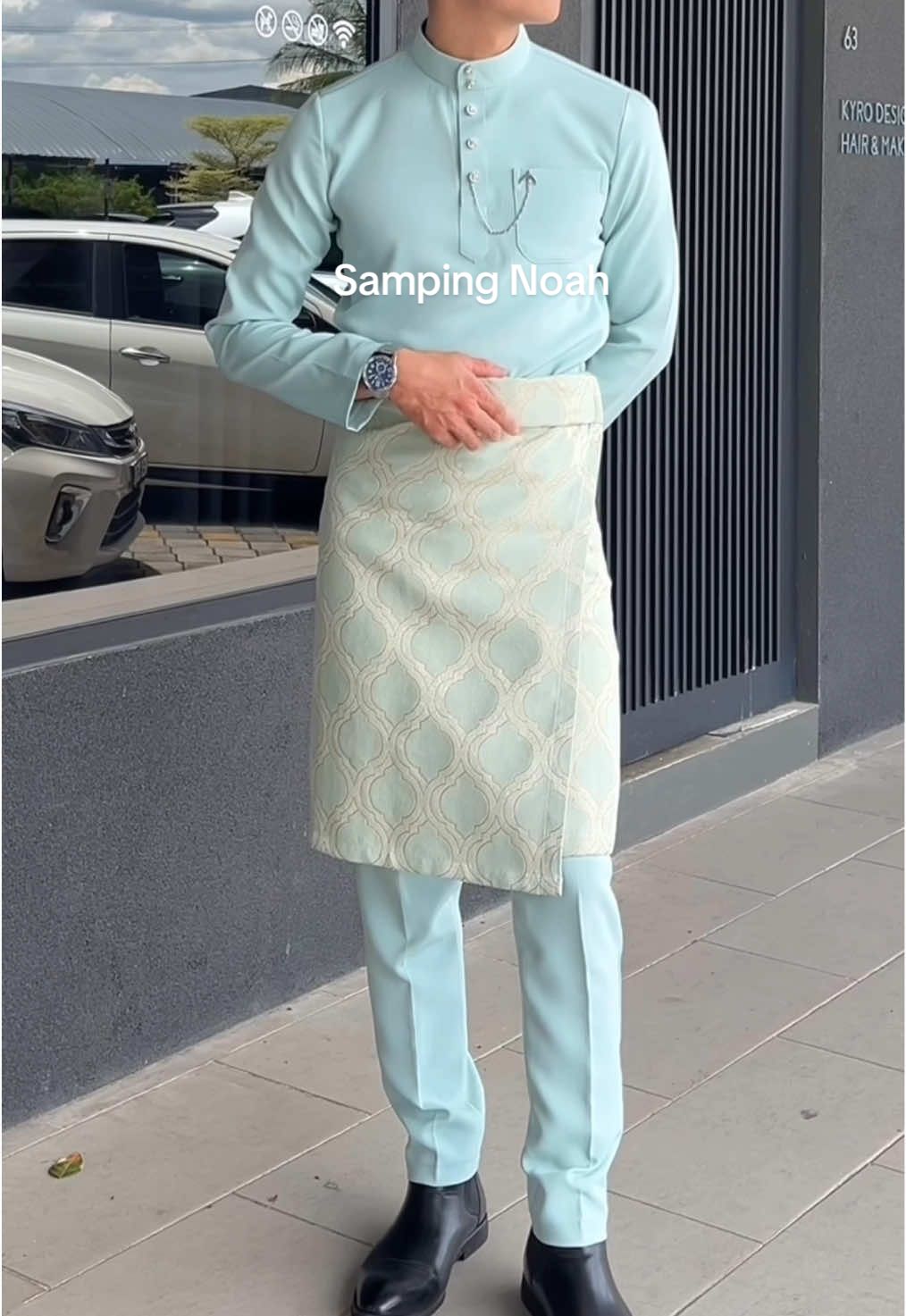 Baju Melayu: @Elrah Exclusive HQ Store Samping Instant Noah from @Sampin Exclusive My #menoutfit #bajumelayu #sagegreen 