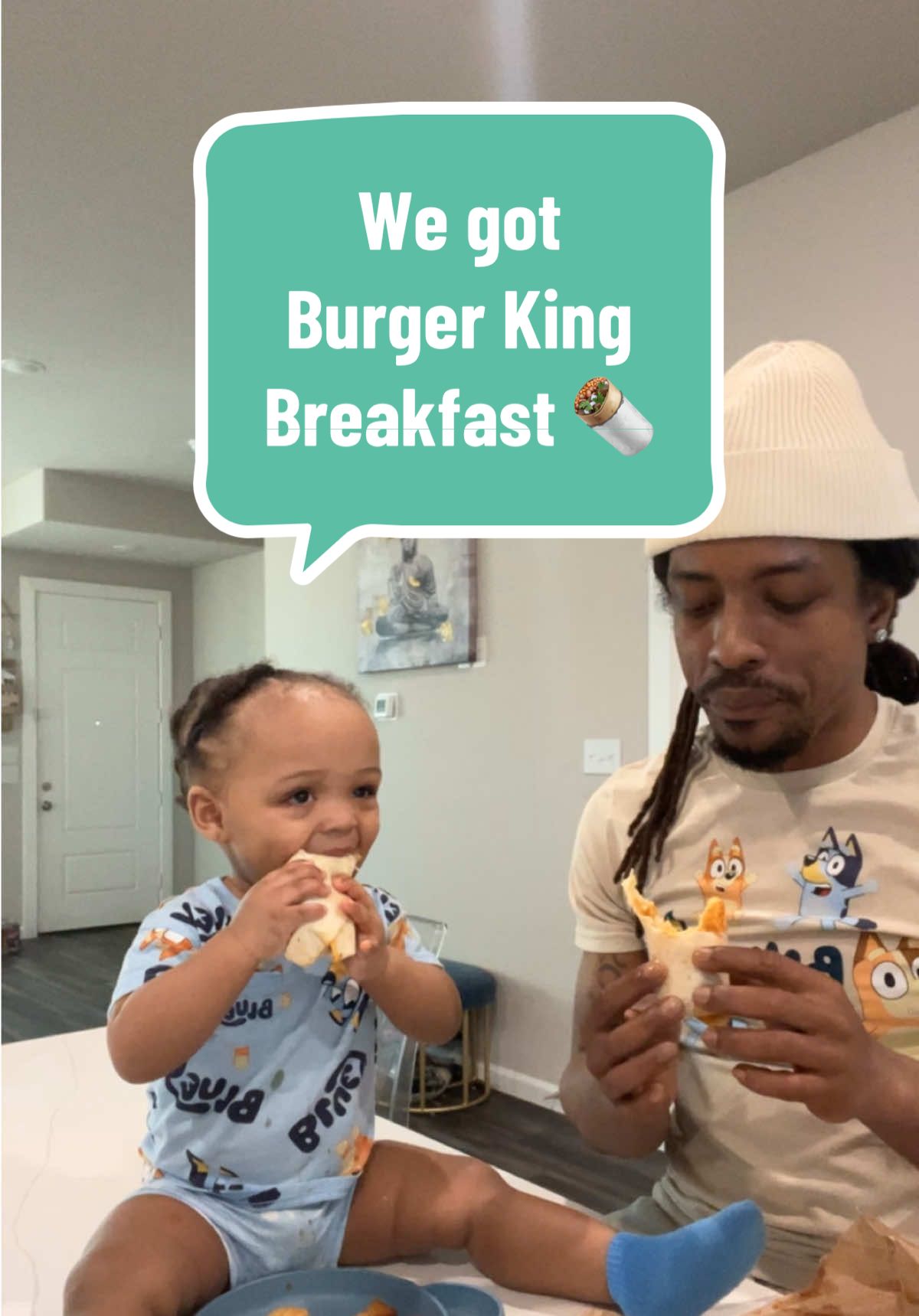 We got @Burger King Breakfast come see how it goes!!! #baby #babyboy #breakfast #foodies #burrito #cutebaby #fatherandson #babiesoftiktok #toddlersoftiktok #toddler #FoodTok #fyp 