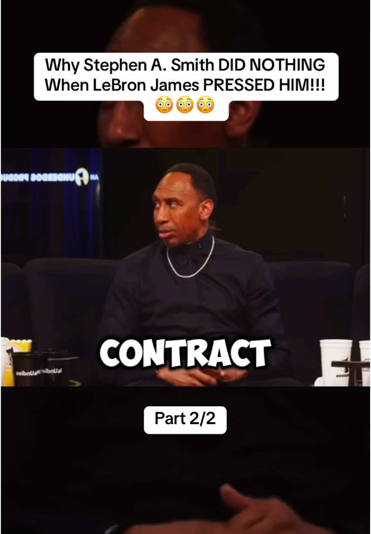 Why Stephen A. Smith did nothing after LeBron James pressed him 😳 part 2/2 #stephenasmith #lebron #bronny #NBA #fyp 