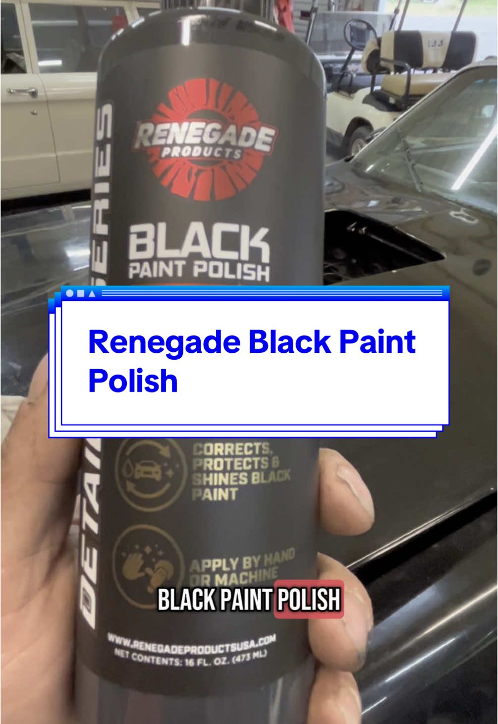Renegade Detailing Series is on point! This black paint polish is amazing!! #renegade #renegadedetailingproducts #renegadeblackpaintpolish #blackpaintpolish #paintpolish #cardetailing #carcare #carcareproducts #ttshome #giftguide #springtok #ttsdelightnow #ttslevelup 