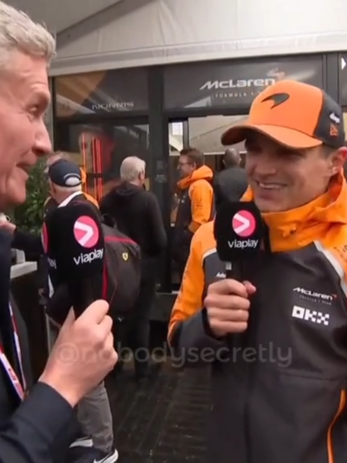 Lando with David Coulthard before the race #landonorris #ln4 #ausgp #f1 #formula1 #davidcoulthard 