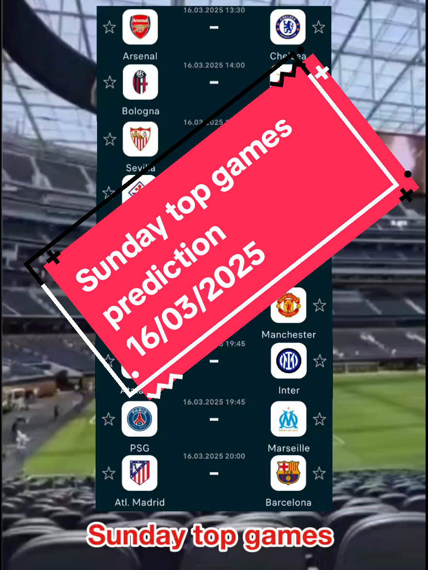 Football prediction for Sunday 16/02/2025, 🤯🧐 #PremierLeague #seriea #laliga #bundesliga #ligue1 #epl #eplfootball #arsenal #arsenalfc #chelsea #lazio #manchesterunited #manu #manutd #bologna #inter #intermilan #barcelona #fcb #atleticodemadrid #atm #sevilla #athleticclub #psg #bilbao #marseille #juve #juventus #atalanta #bayer #leverkusen #stuttgart #football #futebol #fussball #top #games #foryou #tips #timitips #footballtiktok #prediction #footballgame #predictions #footballvideo #fyp #φυπ #ποδοσφαιρο 