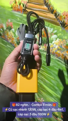 🔋 Combo 3 món sạc nhanh.🔋 ⚡ Củ sạc nhanh 120W ⚡ Cáp sạc 4in1 ⚡ Cáp sạc 3 đầu 100W Hỗ trợ sạc nhanh nhiều thiết bị, an toàn và tiện lợi #SạcNhanh #CủSạc120W #CápSạc4in1 #CápSạc3Đầu100W #SạcĐaNăng #CôngNghệ #TiệnLợi #PhụKiện 