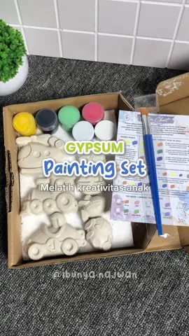 Anteng bgt, bikin lupa sm gadget. Seruu bgt mewarnai brg bocil😆 #gypsum #gypsumpainting #paketlukis #paketlukisanak #paketlukisgypsum 