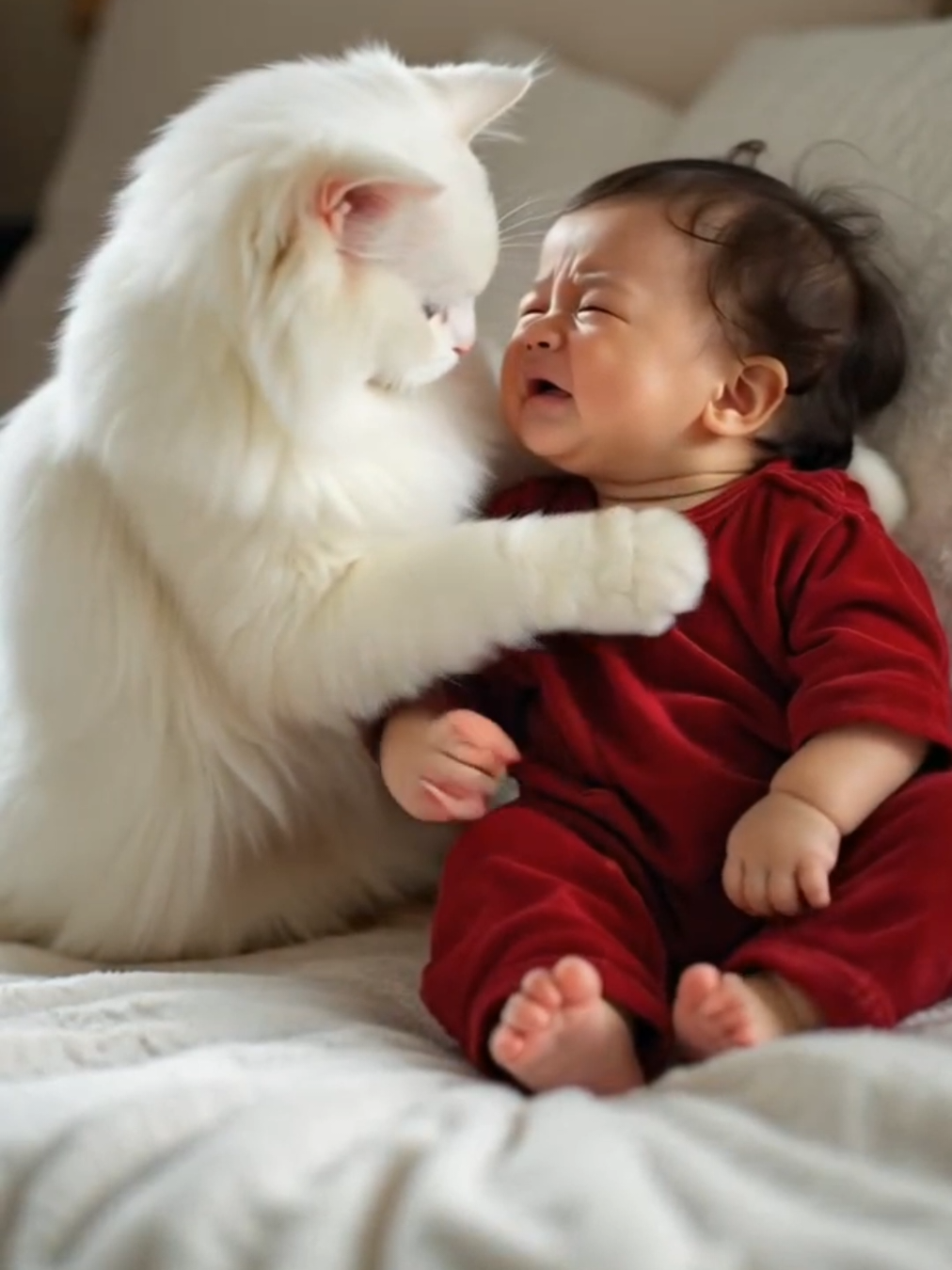 Cute Baby With Cat #cutebaby  #cutecat  #cutepuppy  #petlovers  #babylaugh  #babytiktok  #catlaughing  #fyp  #ai  #foryoupage❤️❤️ 