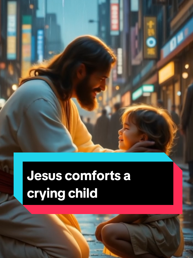Jesus comforts a crying child. #child #jesus #JesusSaves  #jesuslovesyou 