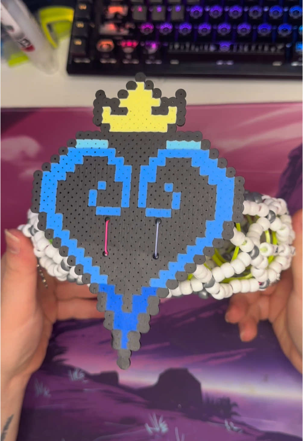 Kingdom hearts cuff for beyond. So close now #kandi #kingdomhearts #beyondwonderland #beyondsocal #insomniac #kandikiddies #emdtiktok #kandicuff #electronicmusic #perler #SoCal #plur 