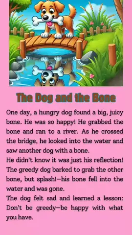 The Dog and the Bone  #englishlesson #englishclass #learnenglish #moralstory #storyforkids #learnenglish 