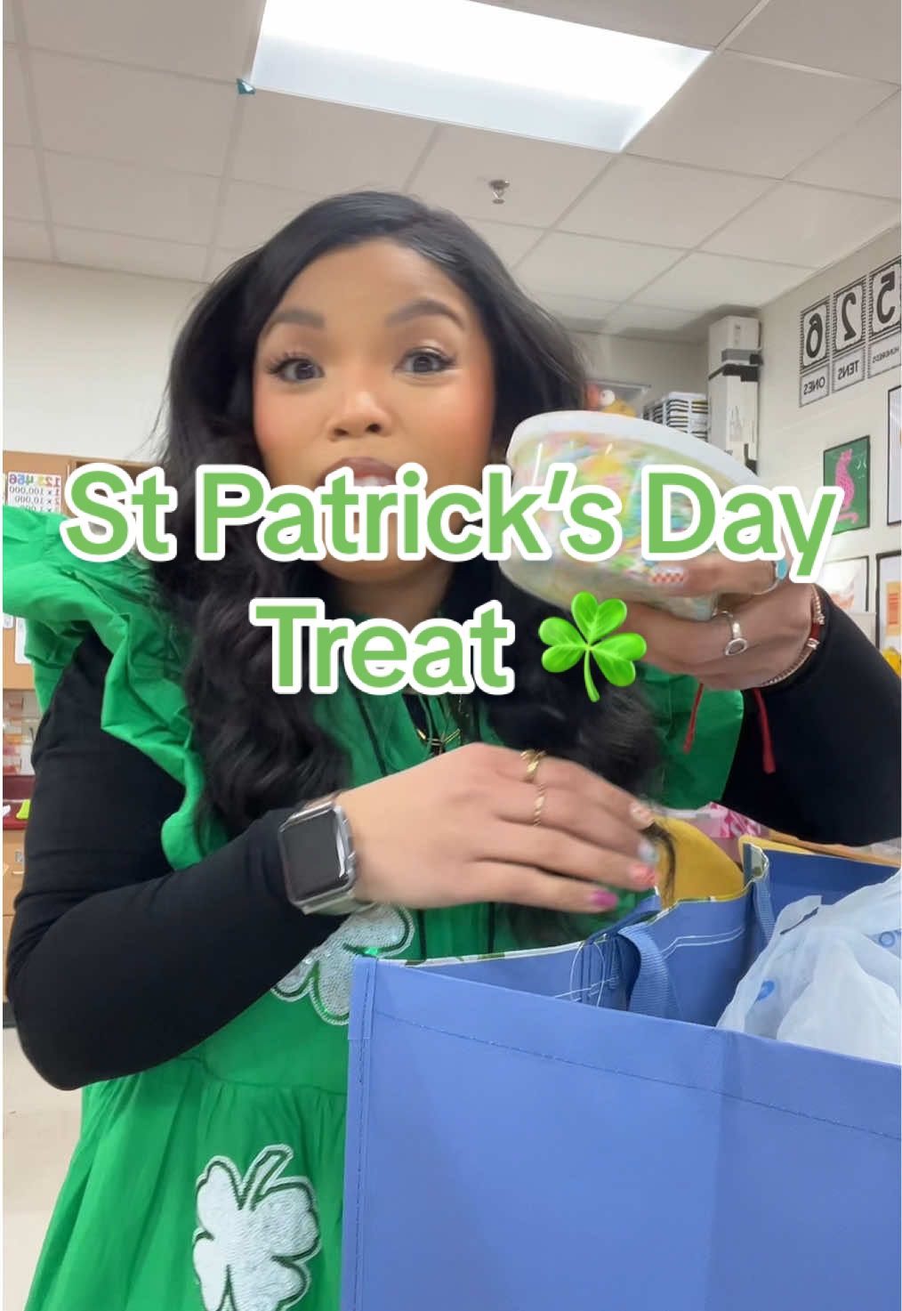 They actually turned out brown but my students didn’t care 😂☘️💚 #teacher #teacherlife #teacherootd #teacherstyle #OOTD #outfitideas #workoutfit #teachertalk 