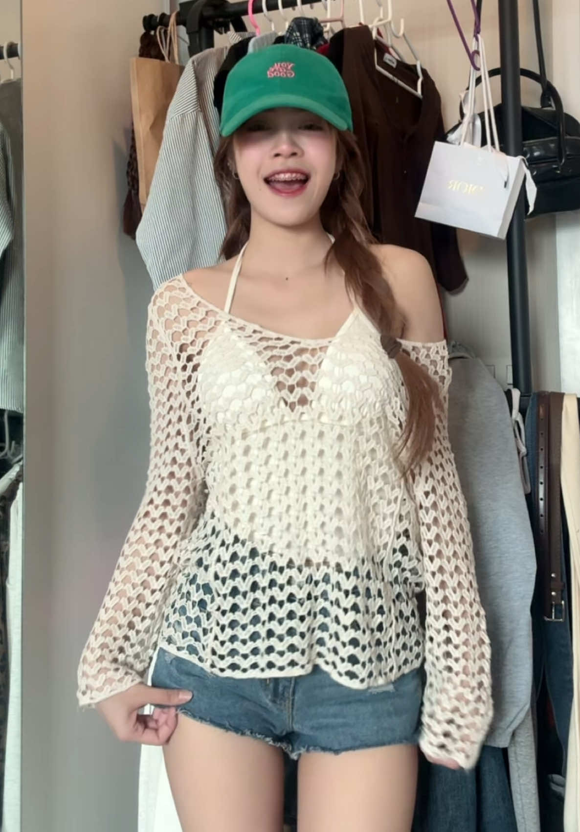 เสื้อคลุมตาข่ายยย 💦🤏🏻#ชุดสงกรานต์ #สงกรานต์ไปไหน #สงกรานต์2025 #ฟืด 