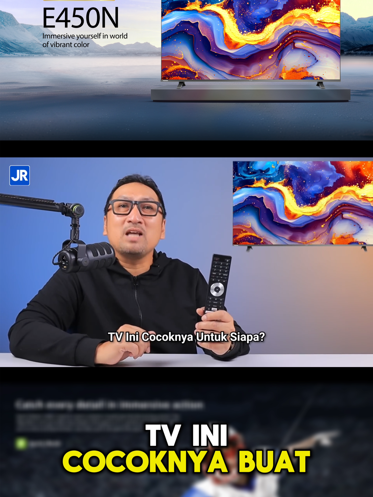 TV yang cocok buat kamu dengan penuh Fitur Gaming, Quantum Dot, & Karaoke! Hemat Daya Cuma 100W?! Review Toshiba 55E450N __ TV Toshiba yang satu ini hadir dengan fitur melimpah dan daya super hemat! Dengan Quantum Dot Technology dan dukungan Dolby Vision, kualitas gambarnya makin ciamik! ✨ Fitur Unggulan: 🎮 Fitur gaming lengkap! – Ada Variable Refresh Rate (VRR), G-Sync Compatible, Game Menu, ALLM, dan lainnya! 🎤 Karaoke Mode! – Tinggal colok mic eksternal, langsung bisa nyanyi! 💡 Hemat daya banget! – Konsumsi listriknya di bawah 100W, bahkan saat HDR aktif! TV ini kayaknya paket lengkap buat gaming, hiburan, dan hemat energi! Apakah ini TV yang kalian cari? Simak review lengkapnya di video ini! #ToshibaTV #QuantumDot #GamingTV #DolbyVision #HematDaya #KaraokeTV#E450N Created by @jagatreview
