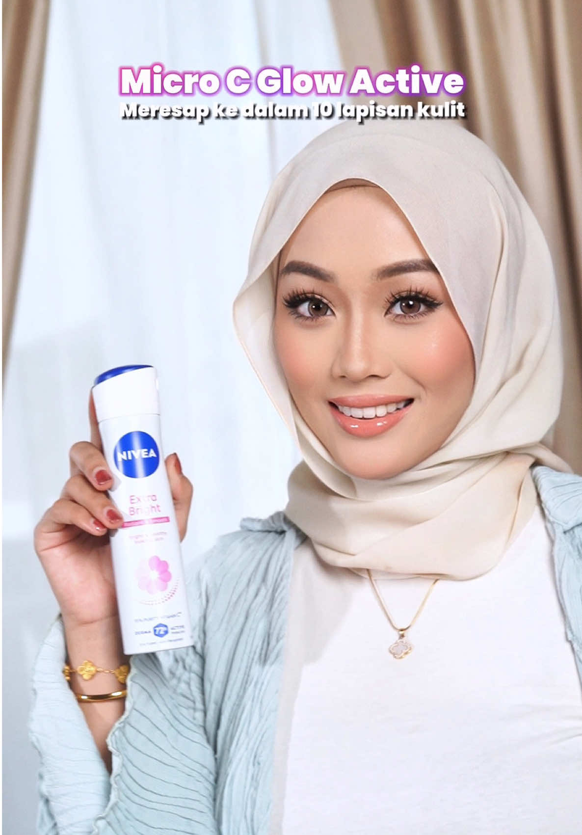 Keyakinan sepanjang hari dengan NIVEA Extra Bright Deodorant! ✨ Ia mengandungi  Micro C Glow Active bantu cerahkan kulit dalam 5 hari, wangi tahan lama & beri perlindungan 72jam! 🕓💙 Dapatkan sekarang ! #NIVEA #myNIVEA #NIVEAExtraBright 