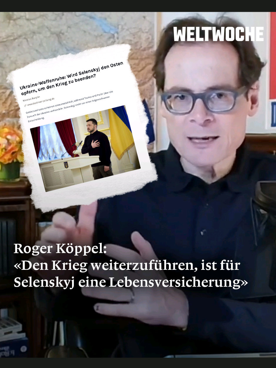 Roger Köppel: «Den Krieg weiterzuführen, ist für Selenskyj eine Lebensversicherung» 👉 Jetzt anschauen auf weltwoche.de! #Selensyj#ukraine#weltwochedaily