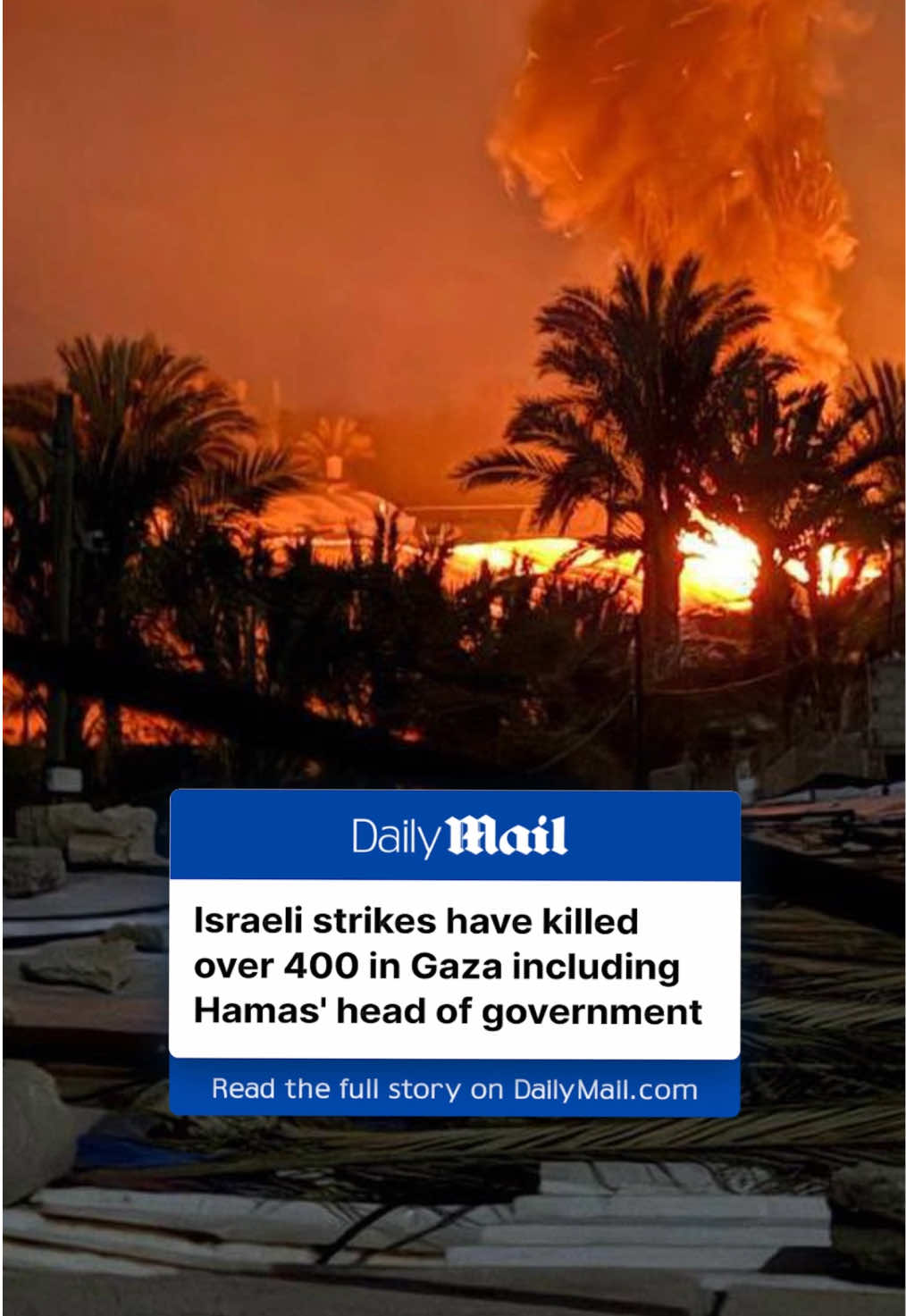 Israeli airstrikes have reportedly killed 400 people in Gaza threatening the collapse of a two-month ceasefire. According to a UN specialist, 'at least several dozen children killed' while Hamas have claimed their head of government died in the attack. Meanwhile the Israeli defence minister warned 'as long as the hostages are not returned' the fighting would continue. Read the full story on DailyMail.com. Link in bio. #gaza #palestine #news #israel #war 