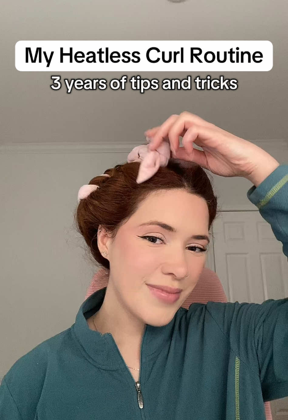 My heatless curl routine ✨ #heatless #heatlesscurls #heatlesshair #heatlesscurlsovernight 