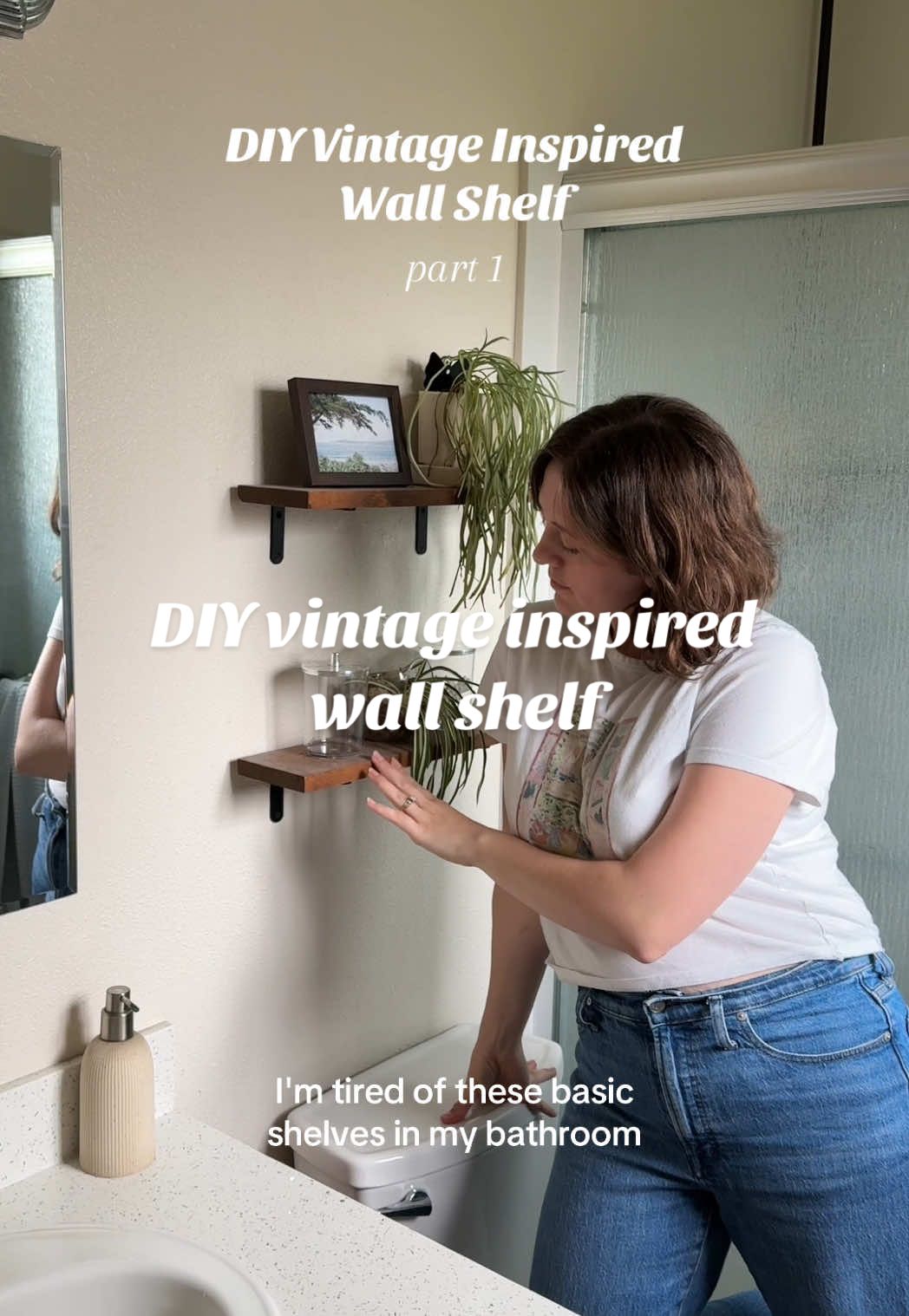 back in my diy era and making a vintage inspired wall shelf 🔨✨ come back for part 2 and the final reveal! (It’s good) 🤭 #diywalldecor #diyprojects #vintageinspired #diymom #craftymom #homedecoronabudget #californiamom #homeprojects #renterfriendly @DEWALT @Makita Tools @RYOBI Tools USA 