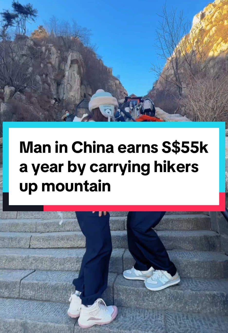 The climb up Mount Tai involves over 7,000 steps, making it a challenging trek for many visitors. #mustsharenews #sgfyp #tiktoksg   