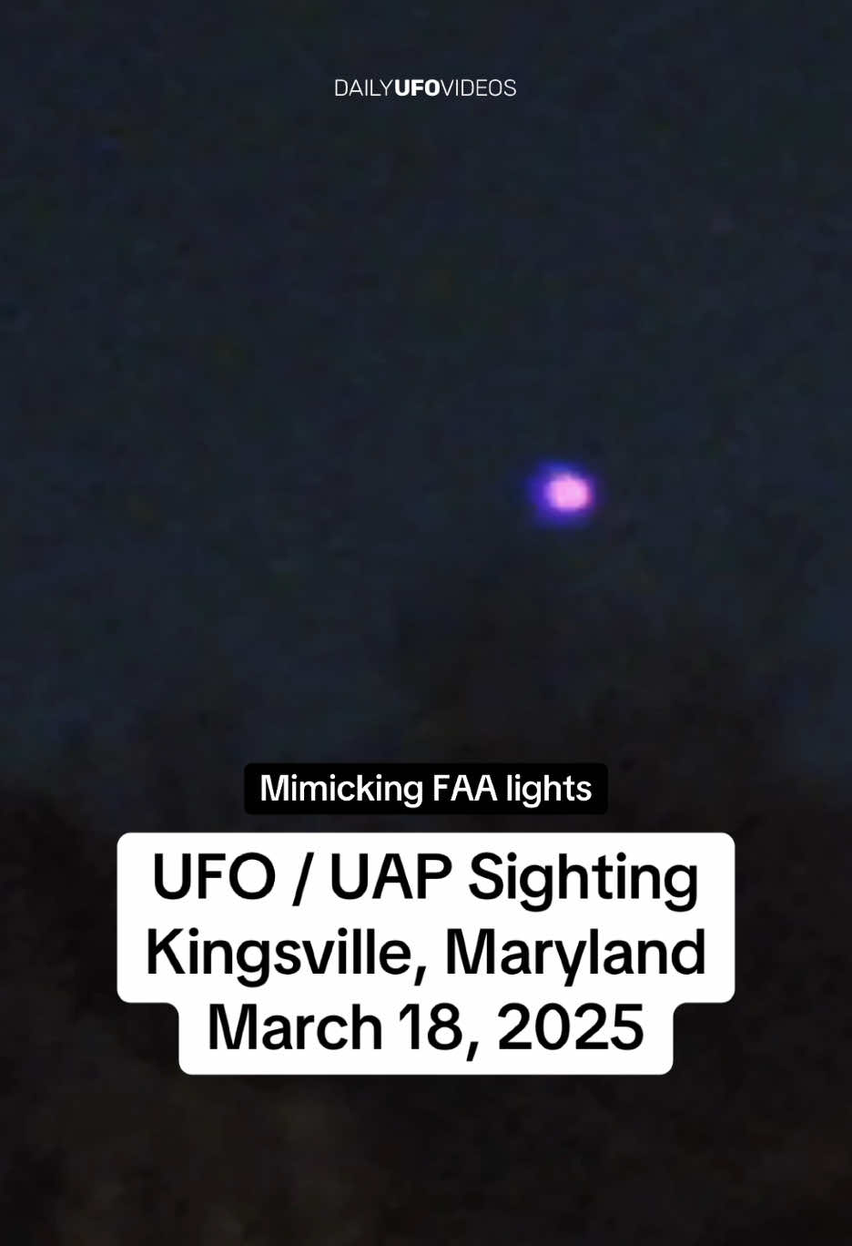 UFO / UAP sighting in Kingsville, Maryland on March 18, 2025. “I have been seeing some wild stuff in the sky over my house the past few months so I finally bit the bullet and bought a nicer low light night vision to color camera. I wanted to get a better looks at the things in the sky. I finally caught one of the orbs change and start to mimic FAA lights. One was a fast flier. Anyway, anyone else experiencing this? Wild stuff.” #ufo #uap #ufosighting #alien #drone #ovni 