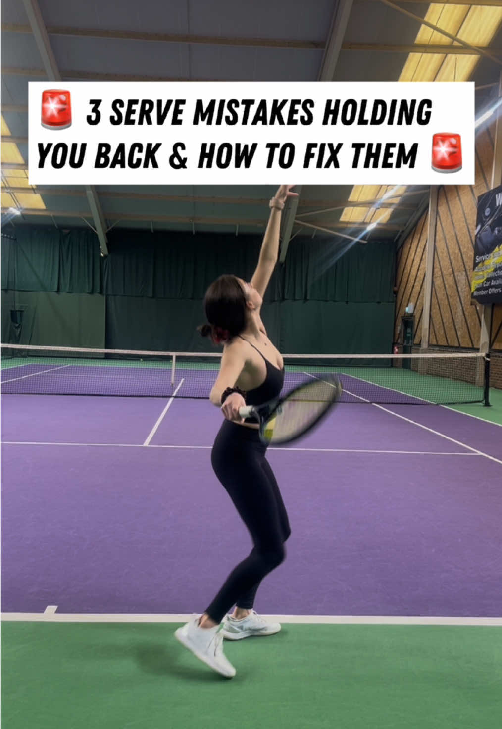 🚨 3 Serve Mistakes You NEED to Fix! 🚨 1️⃣ Using a forehand grip – This often leads to an open racket face in the trophy position, reducing control and spin potential. Adopting a chopper grip (also known as the Continental grip) enhances wrist mobility, allowing for better spin generation and power. Additionally, it helps prevent shoulder injuries associated with improper serving techniques.   2️⃣ Opening the racket head in the trophy position – This disrupts the kinetic chain, diminishing power and spin. Maintain the racket head closed, with strings facing down, to optimize energy transfer. 3️⃣ Stepping sideways and opening the body too soon – This causes early rotation, leading to loss of balance and reduced power. Keep your feet together and body sideways to maximize drive and stability. Refining these aspects can significantly enhance your serve’s effectiveness. Which area will you focus on improving? 🎾  ##TennisTips##ServeTechnique##tennisgirl##tennisplayer##slavicgirl##lovetennis##skelevate##tenniscoach##tenniscoaching##tennistiktok##trainsmart##serve##tennisservepractice