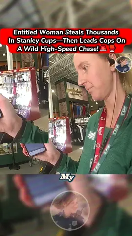 Entitled Woman Steals Thousands in Stanley then leads Cops on a wild high speed Chase #reposting #copsoftiktok💙 #copsoftiktok #polic #chase #footage 