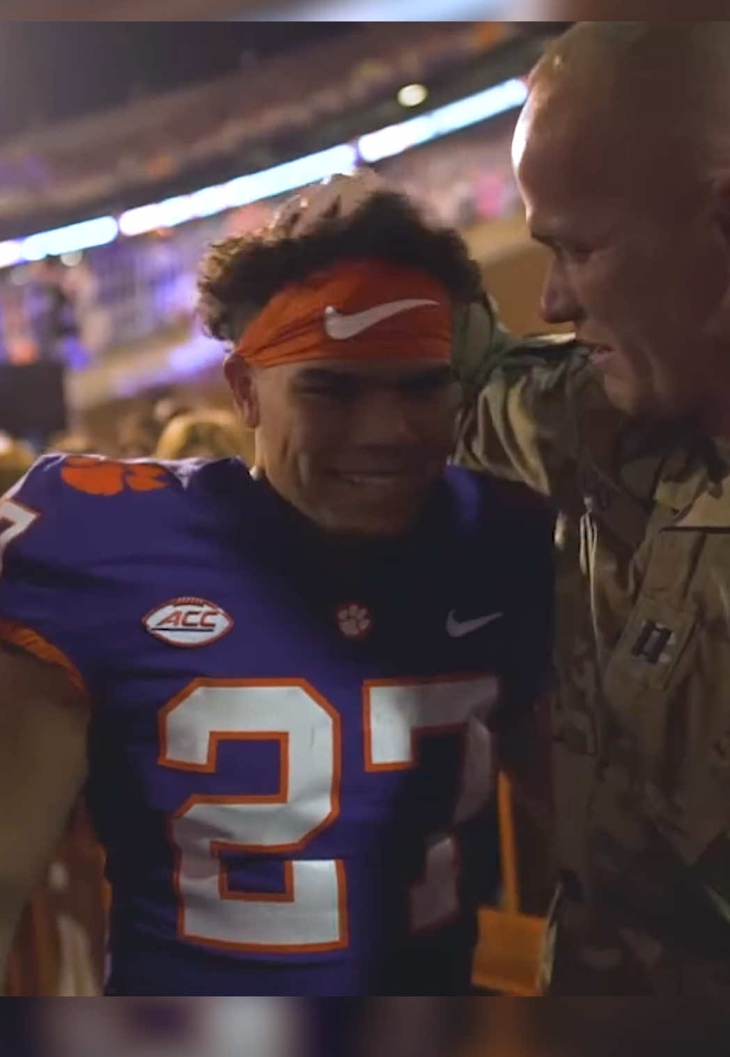 This moment 🥹(via @Clemson Football) #CollegeFootball #football #military #Homecoming 