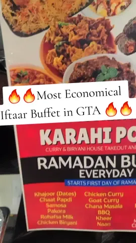 Head over to Kashmir Karahi Point for a banger Iftar only $19.99 225 Castle Oaks Crossing, Brampton, ON L6P 3X3 #mississauga #brampton #mississaugaeats #mississaugafood #halalfood #Foodie #desifoodie #iftaar #ramadanbuffet #iftarkitayyari #iftar #ramadan2025 #ramadhankareem 