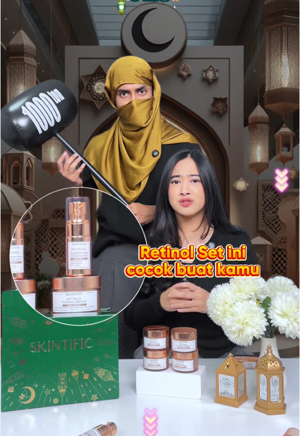 🌻 PAYDAY SALE ✨ Retinol Set yang cocok kalo kamu punya kulit berjerawat, bruntusan, dan gradakan! Yuk checkout di TikTok Live sekarang! #skintific #retinolset #jerawat #gradakan #retinol #goldmoist #goldserum #paydaysale #diskonskintific