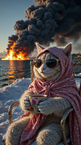 Cat drinks tea ☕️ #viraltiktok #viralvideo #cute #cat #fyp #tealover 