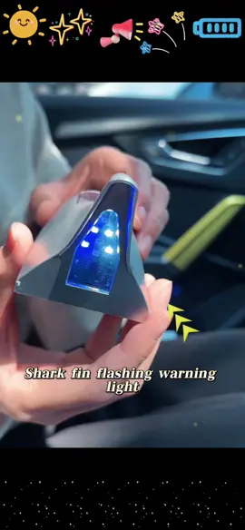 Car solar flash light decoration shark fin antenna anti-rear-end collision roof light led tail wing modified warning light #tiktokshopcrossborder_seasales #tiktokshopsgsale #fys #goodthing #goodthingshare #fyp #car #cardecoration 